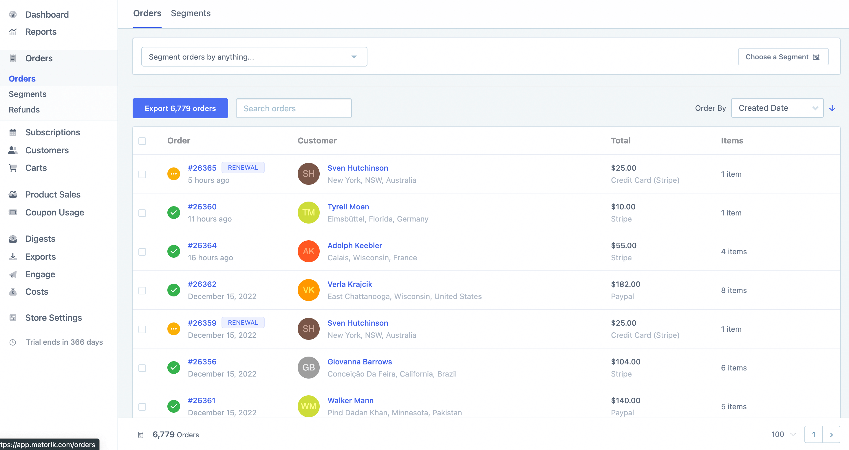 FoodBevBiz segmenting and export