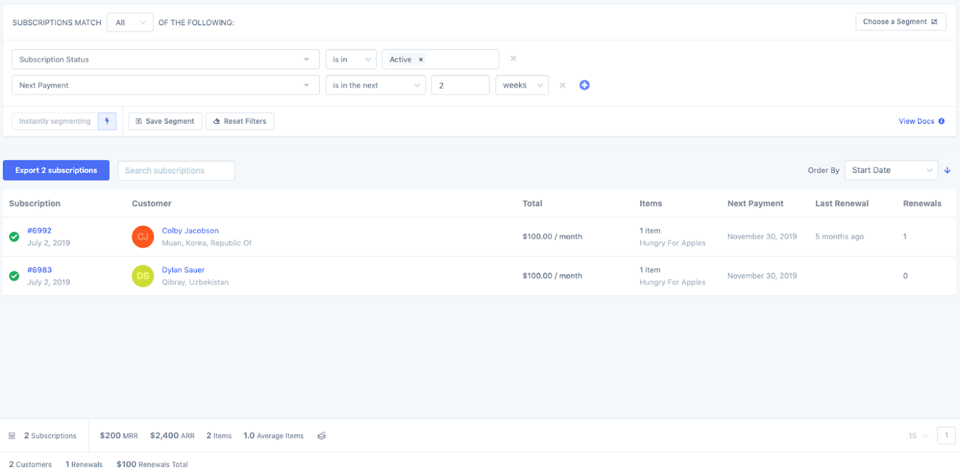 FoodBevBiz subscription segmenting